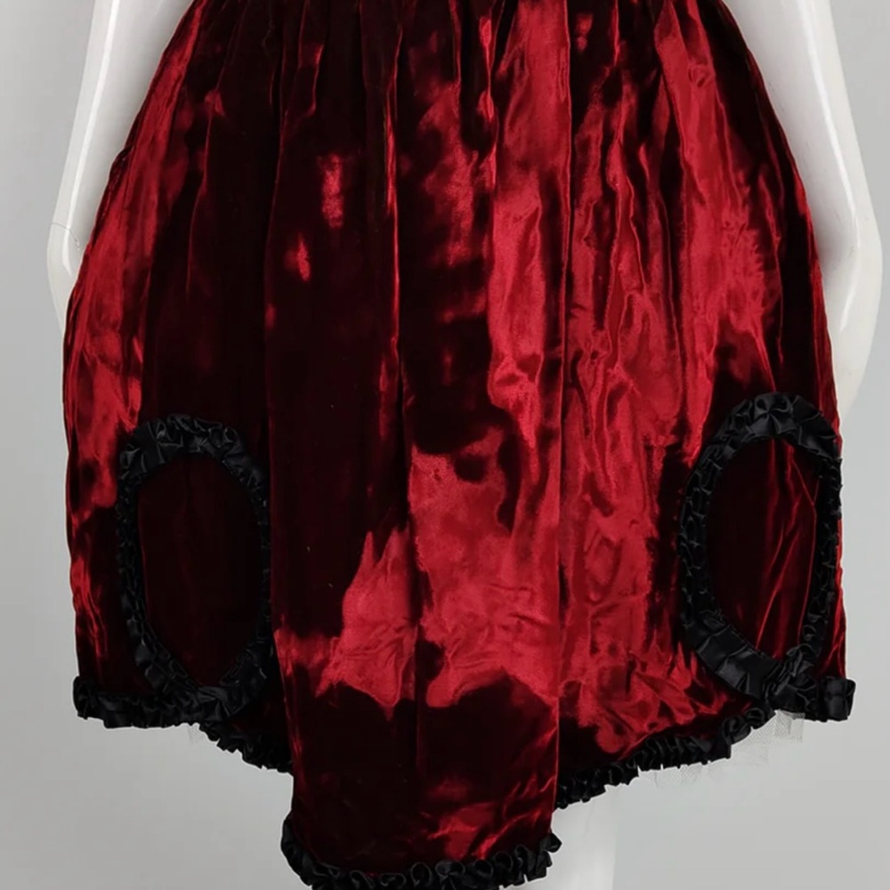 Vintage Elegant Red Velvet Skirt